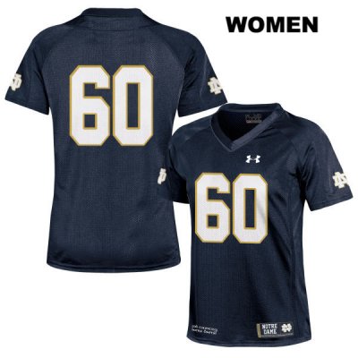 Notre Dame Fighting Irish Women's Cole Mabry #60 Navy Under Armour No Name Authentic Stitched College NCAA Football Jersey DWA7199FV